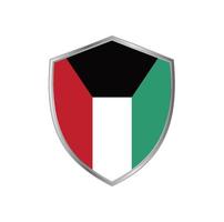 flagga av kuwait med silver ram vektor