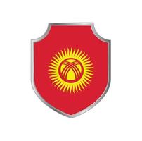 Kirgizistans flagga med metallsköldram vektor