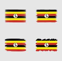 Sammlungsflagge von Uganda vektor