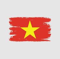 Flagge von Vietnam mit Pinselstil vektor