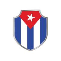 Flagge von Kuba mit Metallschildrahmen vektor