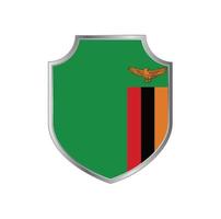 Flagge von Sambia mit Metallschildrahmen vektor