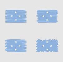 Sammlungsflagge von Mikronesien vektor