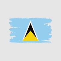 Flagge von St. Lucia mit Pinselstil vektor