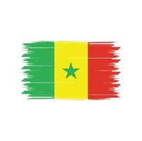 Senegal-Flaggenvektor mit Aquarellpinselart vektor