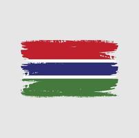 flagga Gambia med borste stil vektor