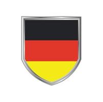 Tysklands flagga med metall sköld ram vektor