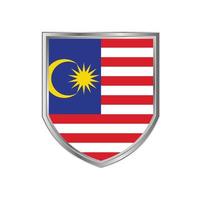 Flagge von Malaysia mit Metallschildrahmen vektor