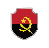 angola flagga med metall sköld ram vektor