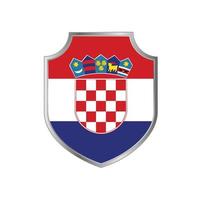 flagge von kroatien mit metallschildrahmen vektor