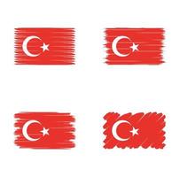 samling flagga av Turkiet vektor
