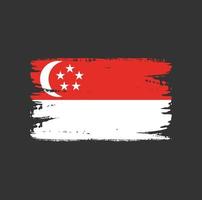 Flagge von Singapur mit Pinselstil vektor