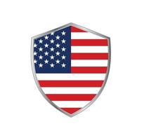 amerikanska flaggan med silverram vektor