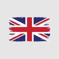 Förenade kungarikets flagga med borste stil vektor