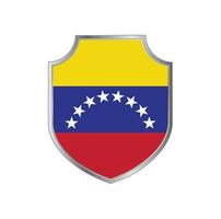 flagge von venezuela mit metallschildrahmen vektor