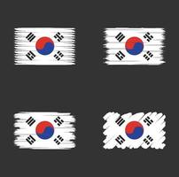 samling flagga i Sydkorea vektor