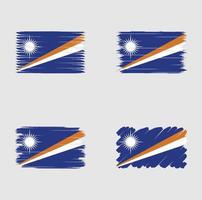 samling flagga Marshallöarna vektor