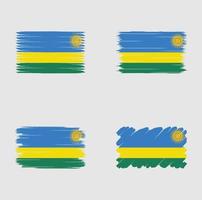 samling flagga i rwanda vektor