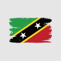 flagga av saint kitts och nevis med borste stil vektor