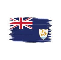 anguilla flagga vektor med akvarell borste stil