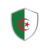 flagge von algerien mit silbernem rahmen vektor
