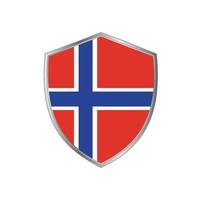 Norges flagga med silverram vektor