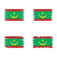 samling flagga Mauretanien vektor
