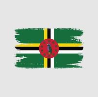 Flagge von Dominica mit Pinselstil vektor