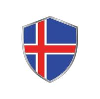 islands flagga med silver ram vektor