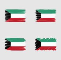 samling flagga av kuwait vektor
