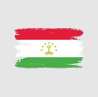 tadzjikistans flagga med borste stil vektor