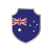 Australiens flagga med metall sköld ram vektor