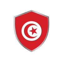 Tunisiens flagga med silverram vektor