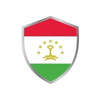 tadzjikistans flagga med silverram vektor