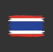 Thailand flagga vektor med akvarell borste stil