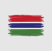 Gambia flagga vektor med akvarell borste stil