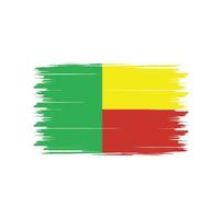 Benin flagga vektor med akvarell borste stil