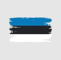 Estlands flagga med borste stil vektor