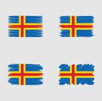 samling flagga ålandsöarna vektor