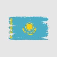 kazakstans flagga med borste stil vektor