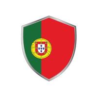 Portugals flagga med silverram vektor