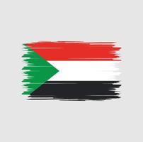 Sudan-Flaggenvektor mit Aquarellpinselart vektor