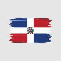 Dominikanska republikens flagga vektor med akvarell borste stil