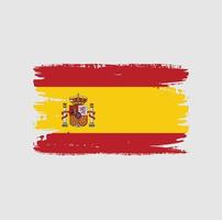 Spaniens flagga med borste stil vektor