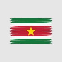 flagga av surinam med grunge stil vektor