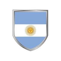 Argentinas flagga med metall sköld ram vektor