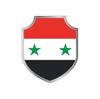 flagge von syrien mit metallschildrahmen vektor