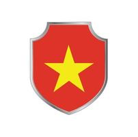 flagge von vietnam mit metallschildrahmen vektor