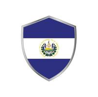 flagga av el salvador med silver ram vektor