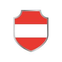 Österrikes flagga med metall sköld ram vektor